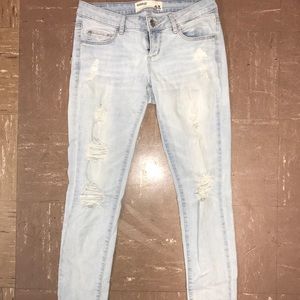 Garage light wash distressed jeans